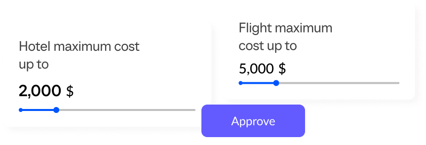 Settings of limits and approval schemes