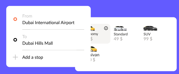 Іссапарларға арналған Яндекс.Такси. Таныс Yandex GO қолданбасы арқылы көлікке тапсырыс беріңіз және корпоративтік шотыңызбен төлеңіз.